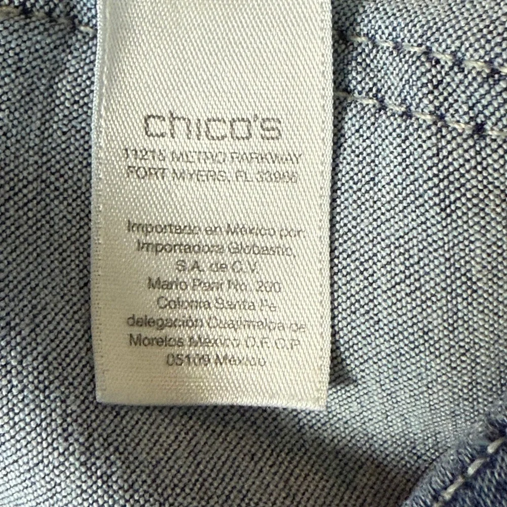 Chicos Jeans 0 Womens 8‎ Blue Platinum Cotton Stretch Denim Slim Fit Pull On